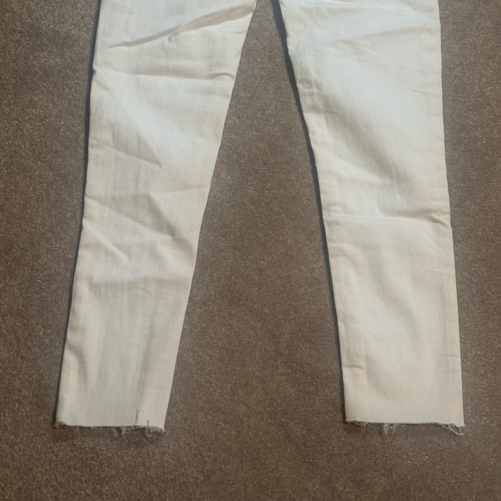 FREE PEOPLE Women’s White Frayed Skinny leg Pull-on Jeans size 26 - Picture 10 of 14